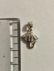 925 Sterling Silver FISH Pendant with Cz, Small Minimal Jewelry, High Polish #5