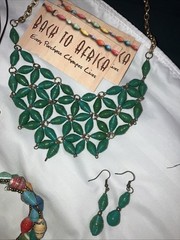 Lot African Recycled Paper Beads & Clay Necklace Multicolor Handmade Jewelry