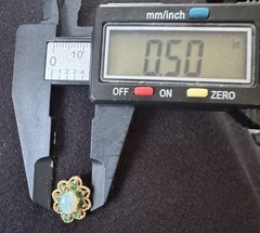 Vintage 14K Solid Gold Precious Gemstone Flower Pendant Emerald Ethiopian Opal