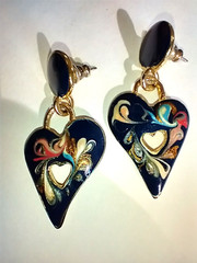 Lot of 5 High Quality Costume Earrings Enameled & Wimsical From the 1980s