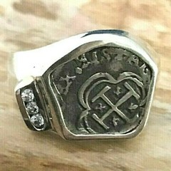 ATOCHA Coin Ring CZ 925 Sterling Silver Sunken Treasure Shipwreck Jewelry