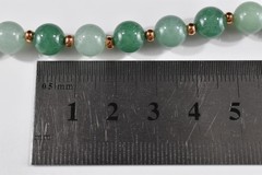 18-1/2″ Solid Copper Genuine Light & Dark Green Aventurine Beaded Necklace