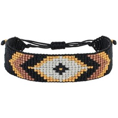 Bracelet Miyuki Delica Woven Radiant Pattern Beaded Wide Band Bracelet