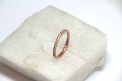 Copper Ring Stackable Hammered Rings band Size 7.5 Wedding Ring Unisex thin 2mm