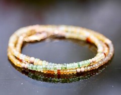 Natural Opal Garnet Sapphire Wrap Bracelet Long Necklace 14k Rose Gold Filled
