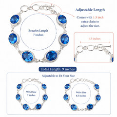 Natural Iolite Gemstone 925 Solid Silver Jewelry Handmade Bracelet Gift For Her