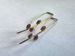 Handmade Rustic Aged Mixed Metal Flower Jewelry Earrings