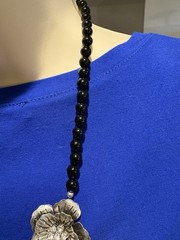 Artisan 26” Necklace. Vintage Glass Beads And Silver Plated Accessories