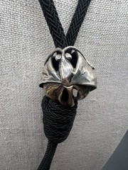 Clifton Nicholson sterling silver brass Modernist artisan Snail collar Bolo