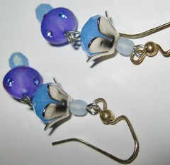 «1-OF-A-KIND PIERCED EARRINGS» MADE IN USA BY T. BURKE DESIGNS» SPARKLING BEADS!