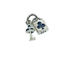Padlock & Key Club Textured Pendant 925 Sterling Silver, Handmade Jewelry Gifts