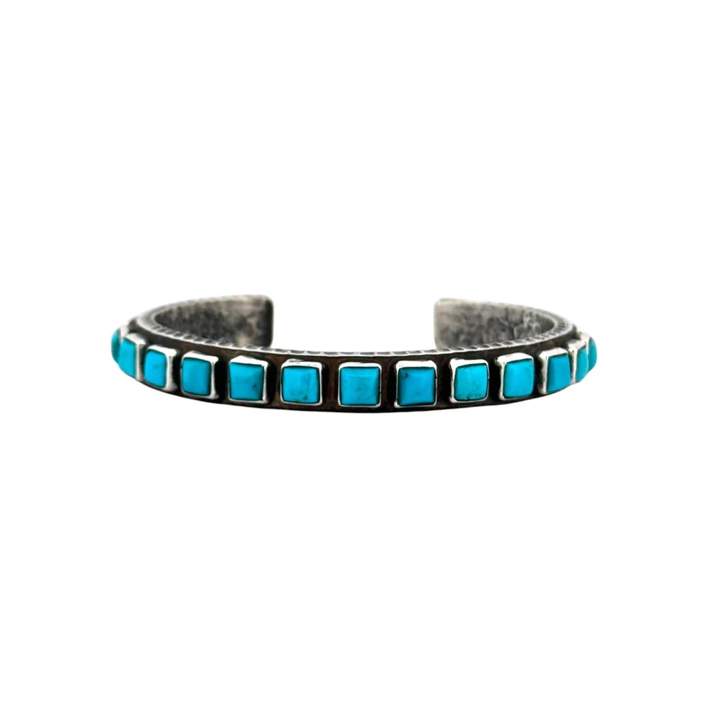 Ernest Rangel, Bracelet, Kingman Turquoise, Navajo, 6 1/2″