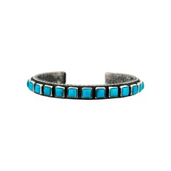 Ernest Rangel, Bracelet, Kingman Turquoise, Navajo, 6 1/2″