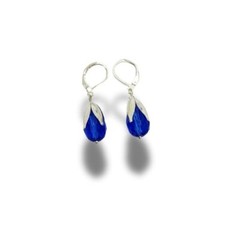 Handmade Blue Crystal Teardrop Earrings