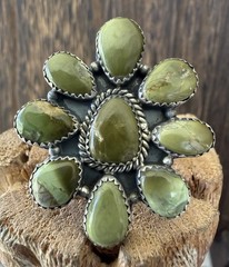 Sterling Silver Native Style SW Genuine Otteson Bros Royston Turq Cluster Ring