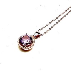 Color Change Lab Made Alexandrite Pendant 18k Rose Gold Vermeil June Birthstone