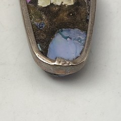 Copper Turquoise Multicolored Pendant With Amethyst Accents Set In 925 Sterling