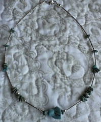 Native American Indian-Style Turquoise & Howlite Sterling Plated Beaded Choker