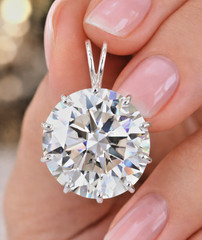 Designer 20 Ct Certified White Diamond Solitaire Pendant, FREE SHIPPING