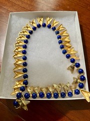 Lapis Beads Egyptian Style Repro fly Choker-Smithsonian catalog collection