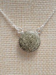Unique Fossilized Coral Necklace. 925 Sterling Silver. Artisan-Made. Beautiful!