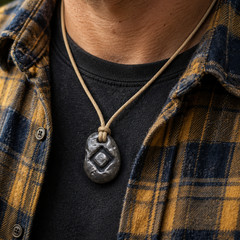 Inguz Rune Pendant ᛜ [AGED FINISH] ᛜ Pewter Talisman for Beginnings/Inner Growth