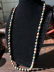 Unakite & Dragon Blood Jasper Gemstone Beaded 34 Inches Necklace