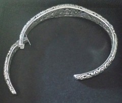 Bali Robert Manse Black Indonesian Coral Tree Of Life 7in Silver Cuff Bracelet