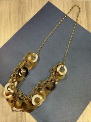 Handcrafted Multi Strand Buffalo Horn Chain Necklace 30” Versatile Casual Style
