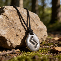 Jera Rune Pendant ᛃ [BOLD FINISH] ᛃ Pewter Talisman for Harvest & Patience