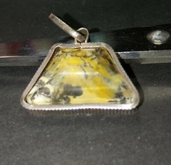 Sterling Silver Dendrite Pendant Trapezoid