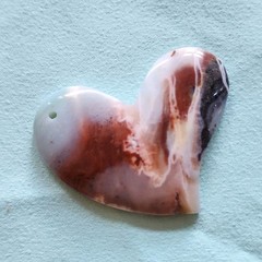 Handcrafted Agate Heart Pendant Multicolor Stone Charm Love Theme