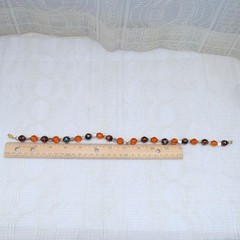 Handmade Amber and Brown Crystal Necklace 16 Inches For Women Fall Colors