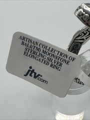 Artisan Collection of Bali moonstone elongated Sterling Silver ring Size 9