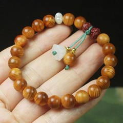 8mm Natural Cypress Wood Prayer Bead Bracelet— Fashionable Women’s Bracelet