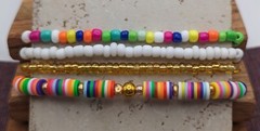 Bright Colorful Beaded Stretch Bracelet Set (16cm) Small Wrist