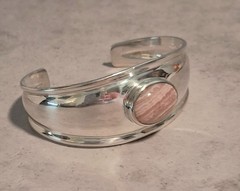Joseph Esposito ESPO Sig 925 Sterling Silver Rhodocrocite Bracelet Cuff 29grams!
