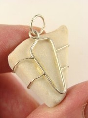 1.0″/26mm Novaculite sterling silver wire wrapped Pendant #825