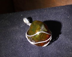 Handcrafted Natural Clear Green Red Amber .925 Sterling Silver Pendant 43mm