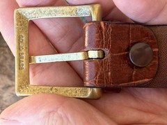 Genuine Brown Handmade Alligator Leather Bracelet With Solid Brass Buckle