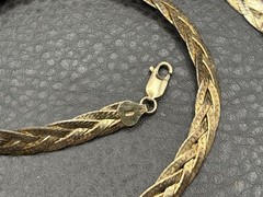 Vintage 7.5MM Vermeil 925 Sterling Silver Braided Woven Chain Necklace 20″