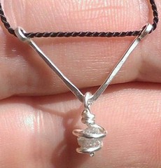 Raw Diamond Necklace In 925 Silver. Rough Diamond Jewelry. Raw Diamond Pendant!