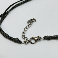 Retired Silpada Sterling Etched Shell CZ Pearls Grace Notes Necklace Adjustable