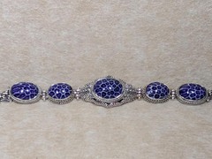 Sarda Bali Purple Coral 925 Sterling Toggle Bracelet 6.5- 8 Rare Unique Handmade