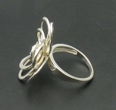 Genuine Stylish Sterling Silver Ring Flower Solid 925 With CZ Handmade Empress