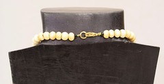 Necklace Africa Black Yellow Beads Etched Buri Nuts Yellow Tubes