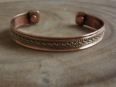 2 Pack Copper Magnetic Bracelet Arthritis Pain Therapy Energy Cuff Bangle NEW