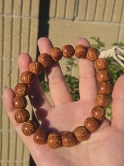 PREMIUM 13.8mm Hickory Nut Barrel-Cut Bracelet