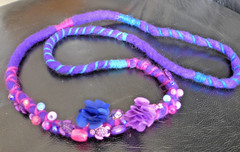 Handmade Fabric Necklace Fiber Art Beads Direct From Artist One Of A Kind
