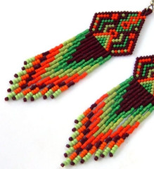 Handmade Seed Bead Fringe Earrings – Long Tassel Beaded Jewelry for Women